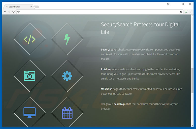 Website used to promote SecurySearch browser hijacker