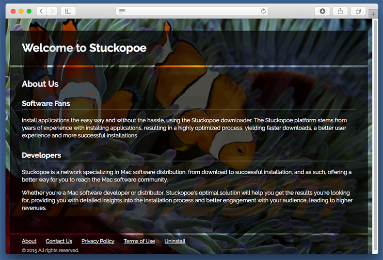 Dubious website used to promote search.stuckopoe.com