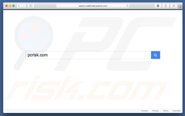 search.webfindersearch.com browser hijacker on a Mac computer