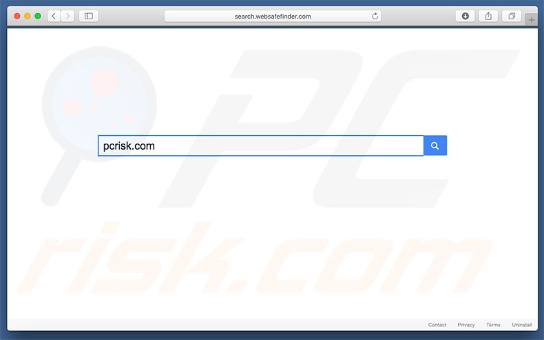 search.websafefinder.com browser hijacker on a Mac computer