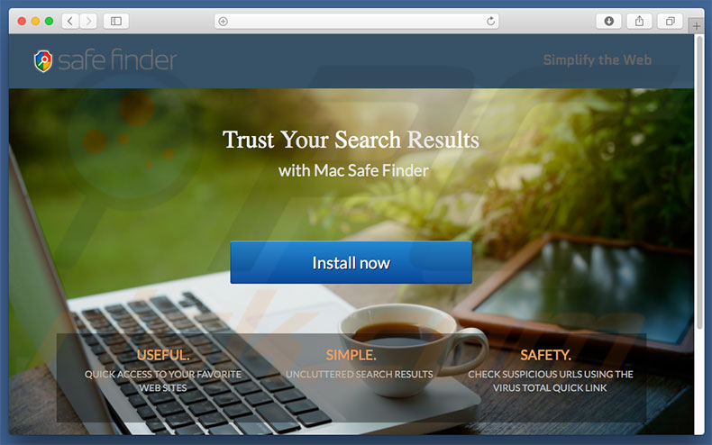 Dubious website used to promote search.websafefinder.com