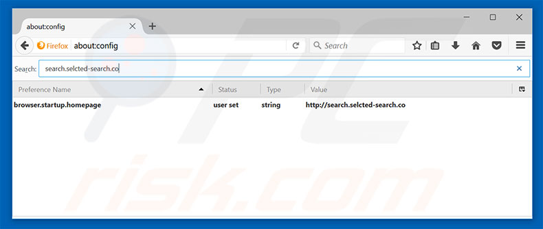 Removing search.selected-search.co from Mozilla Firefox default search engine