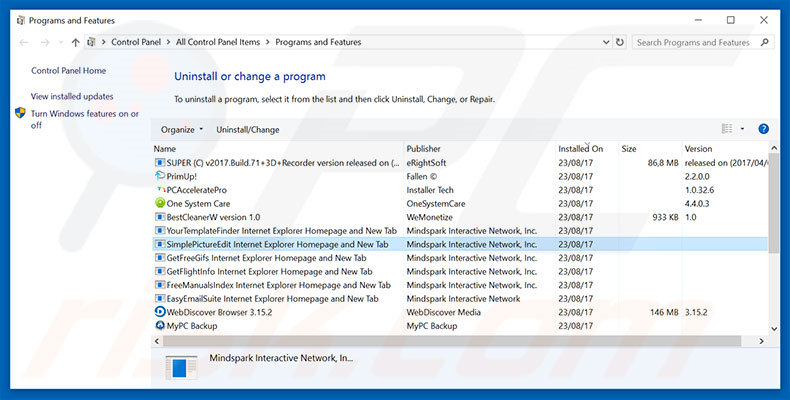 hp.myway.com browser hijacker uninstall via Control Panel