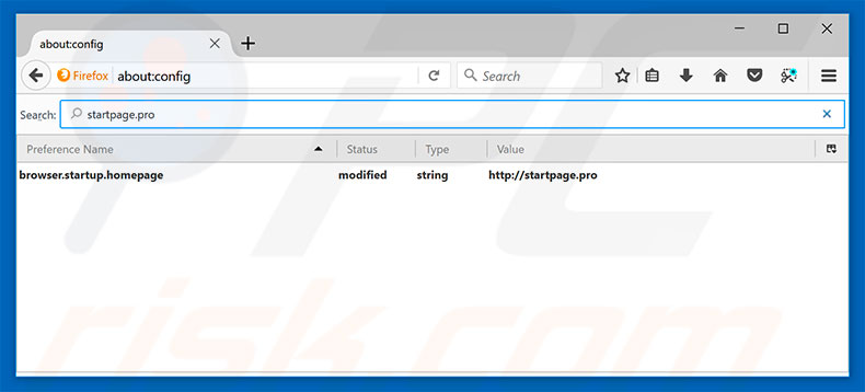 Removing startpage.pro from Mozilla Firefox default search engine