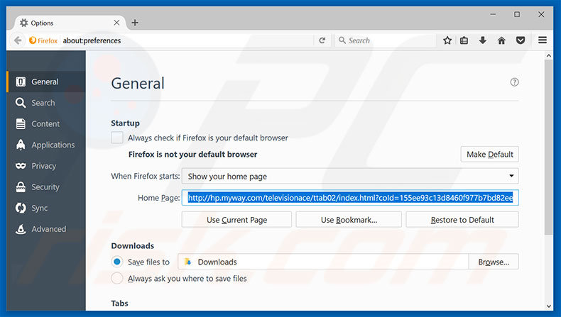 Removing hp.myway.com from Mozilla Firefox homepage