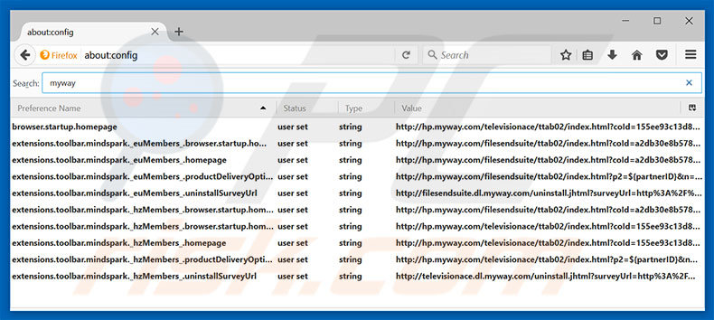 Removing hp.myway.com from Mozilla Firefox default search engine