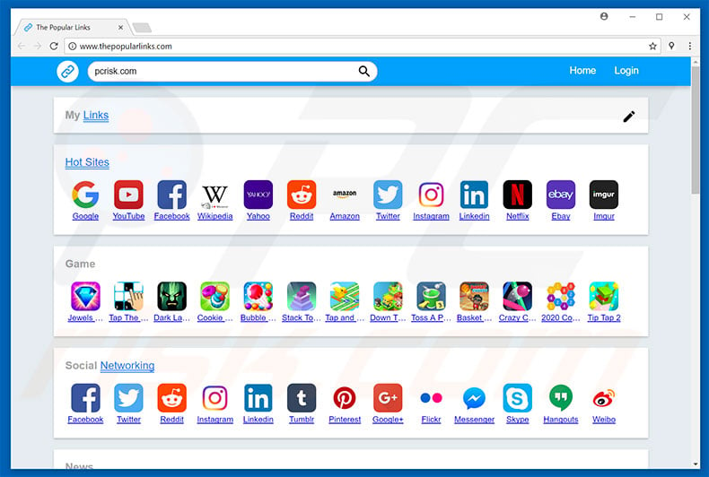 thepopularlinks.com browser hijacker