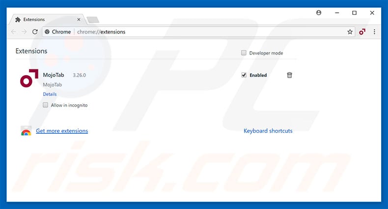Removing thisclickisforyou.com ads from Google Chrome step 2
