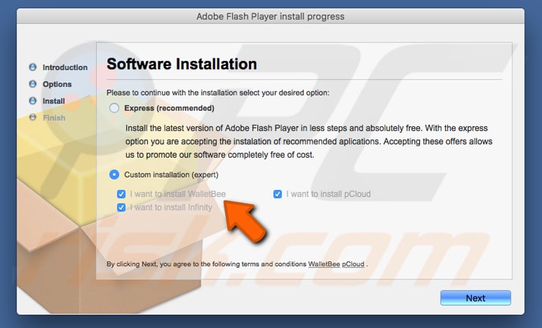 walletbee adware installer