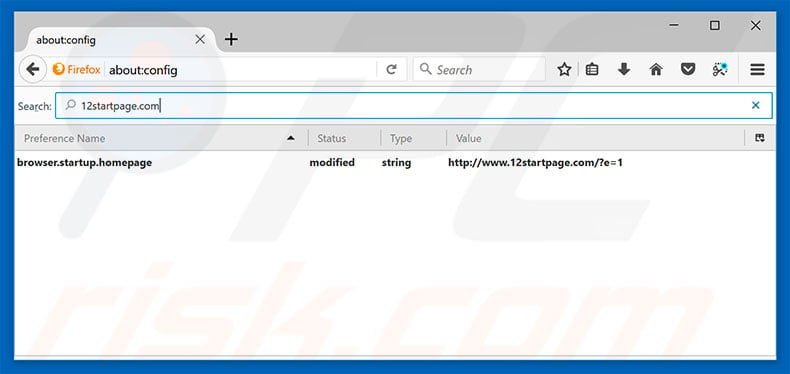 Removing 12startpage.com from Mozilla Firefox default search engine