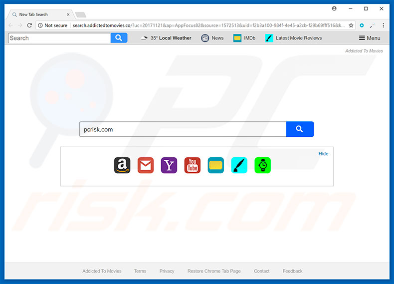 search.addictedtomovies.co browser hijacker