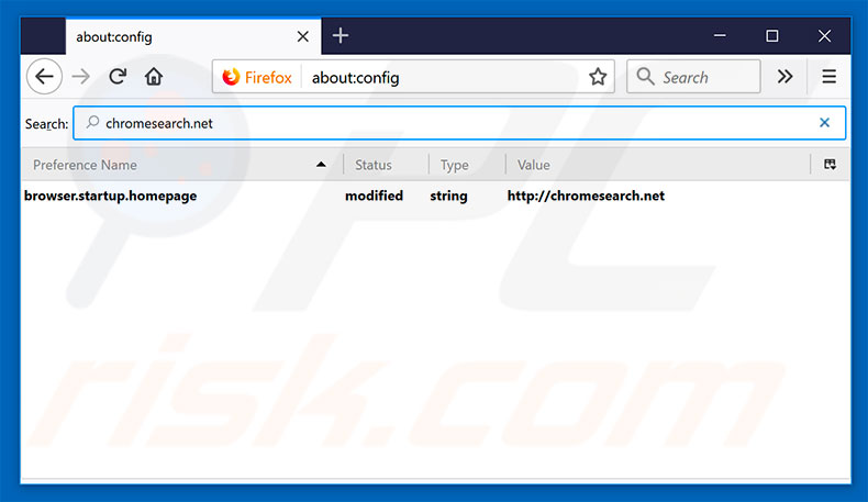 Removing chromesearch.net from Mozilla Firefox default search engine