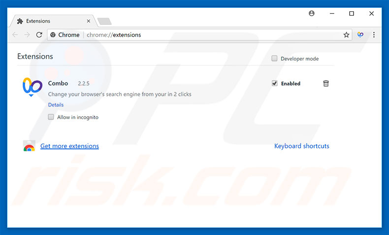 Removing feed.combo-search.com related Google Chrome extensions