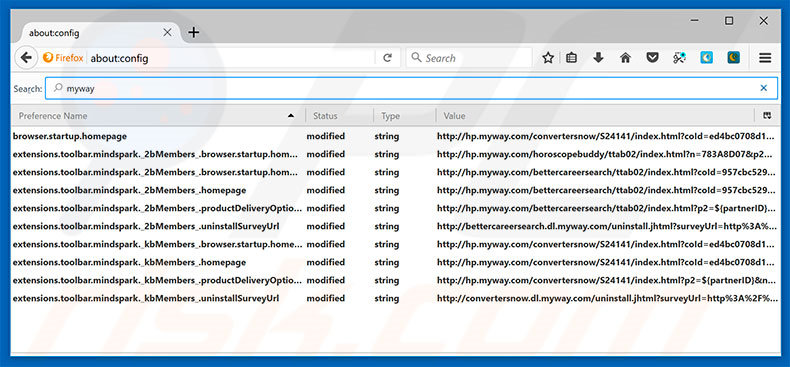 Removing hp.myway.com from Mozilla Firefox default search engine