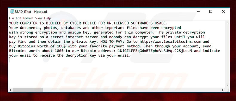 Cyber Police decrypt instructions
