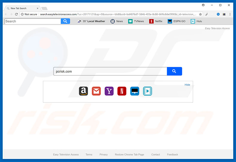 search.easytelevisionaccess.com browser hijacker