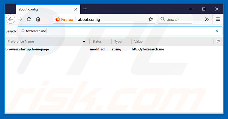 Removing foxsearch.me from Mozilla Firefox default search engine