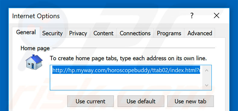 Removing hp.myway.com from Internet Explorer homepage