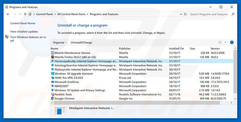 hp.myway.com browser hijacker uninstall via Control Panel