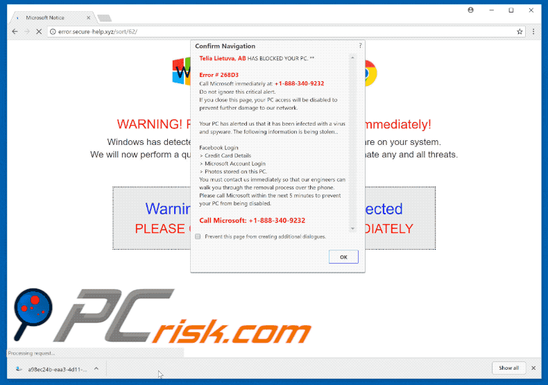 ISP HAS BLOCKED YOUR PC scam gif