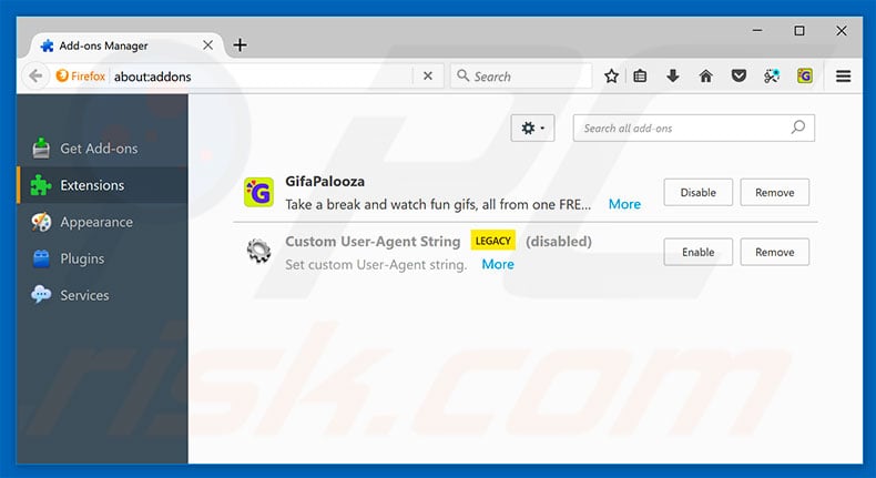 Removing lamclick.com ads from Mozilla Firefox step 2