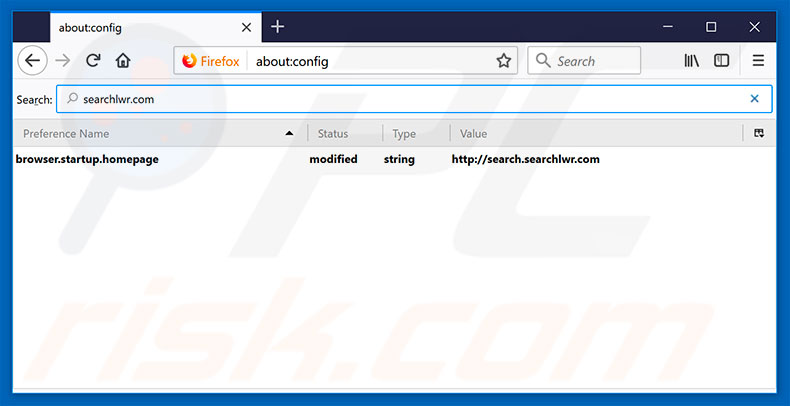 Removing search.searchlwr.com from Mozilla Firefox default search engine