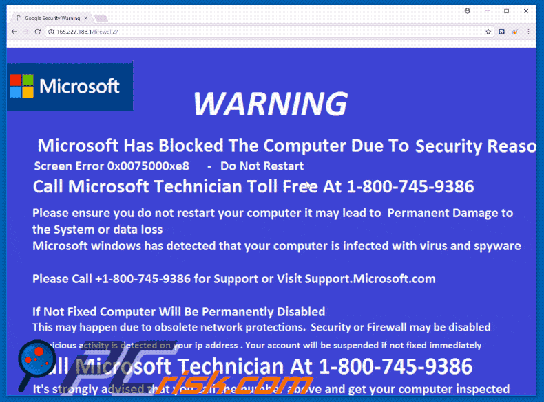 Microsoft Has Blocked The Computer scam gif