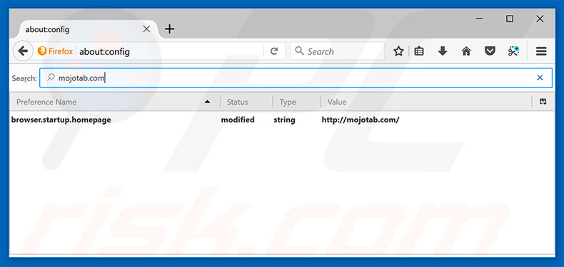 Removing mojotab.com from Mozilla Firefox default search engine
