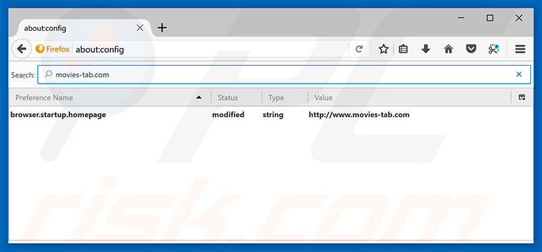 Removing search.movies-tab.com from Mozilla Firefox default search engine