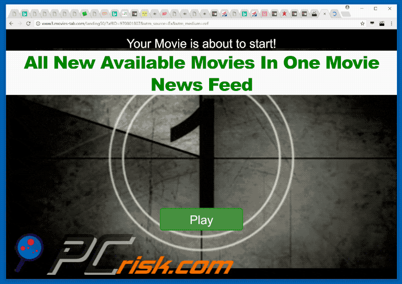 Website used to promote Movies Tab browser hijacker