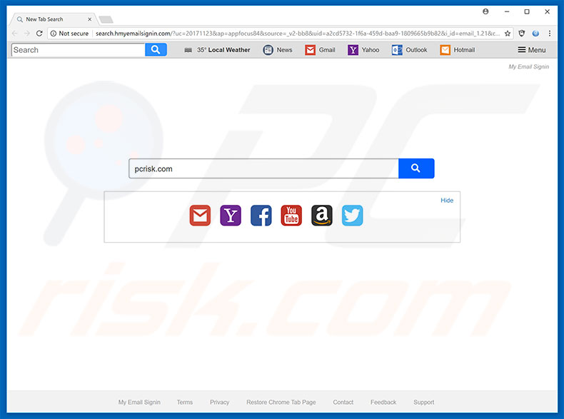 search.hmyemailsignin.com browser hijacker
