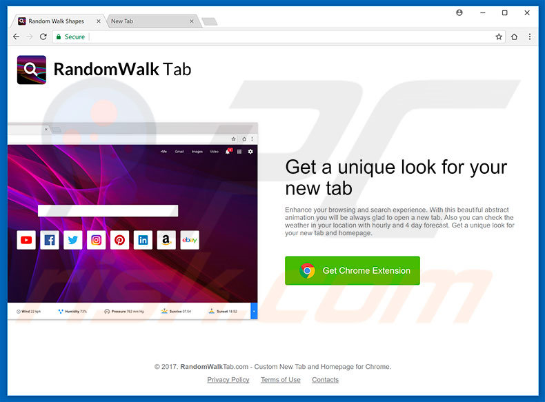Website used to promote Random Walk Shapes browser hijacker