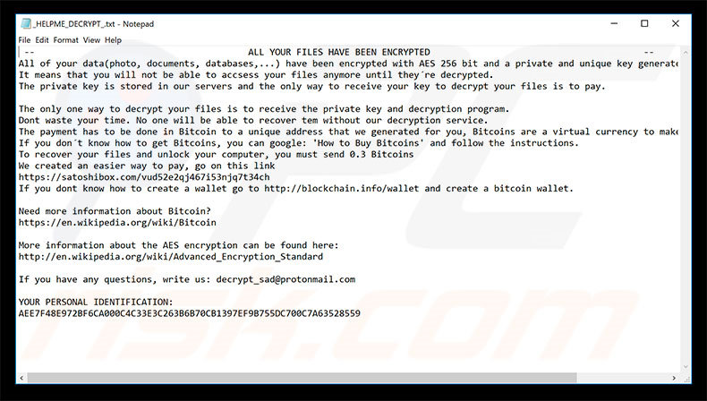 Sad text file