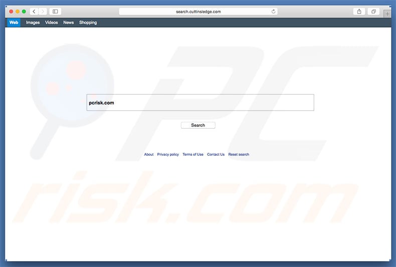 search.cuttinsledge.com browser hijacker on a Mac computer