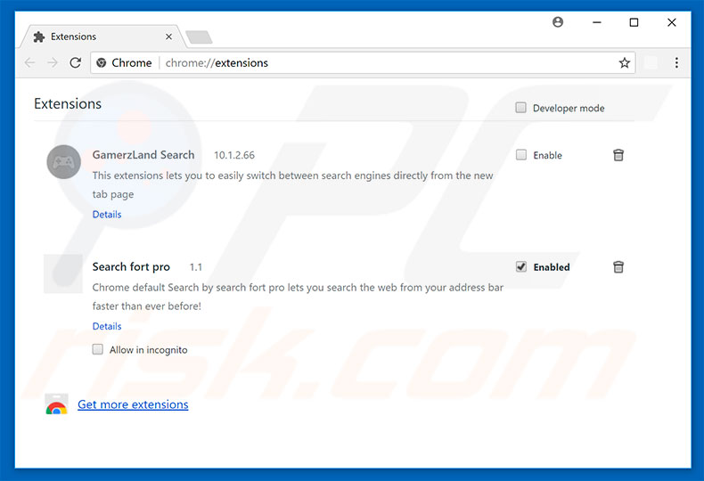 Removing searchfortpro.com related Google Chrome extensions