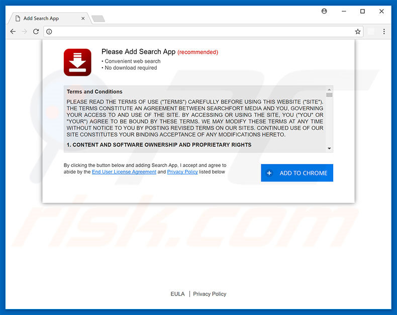 Website used to promote Search fort pro browser hijacker