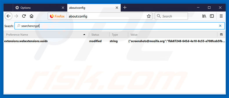 Removing search.searchisemail.com from Mozilla Firefox default search engine