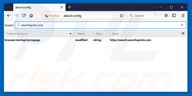 Removing search.searchquicks.com from Mozilla Firefox default search engine