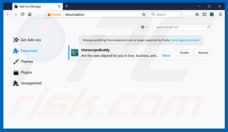 Removing search.socialaddons.top related Mozilla Firefox extensions