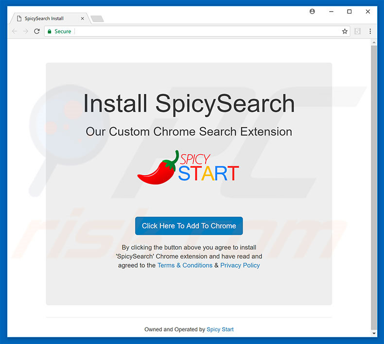 Website used to promote SpicySEARCH browser hijacker