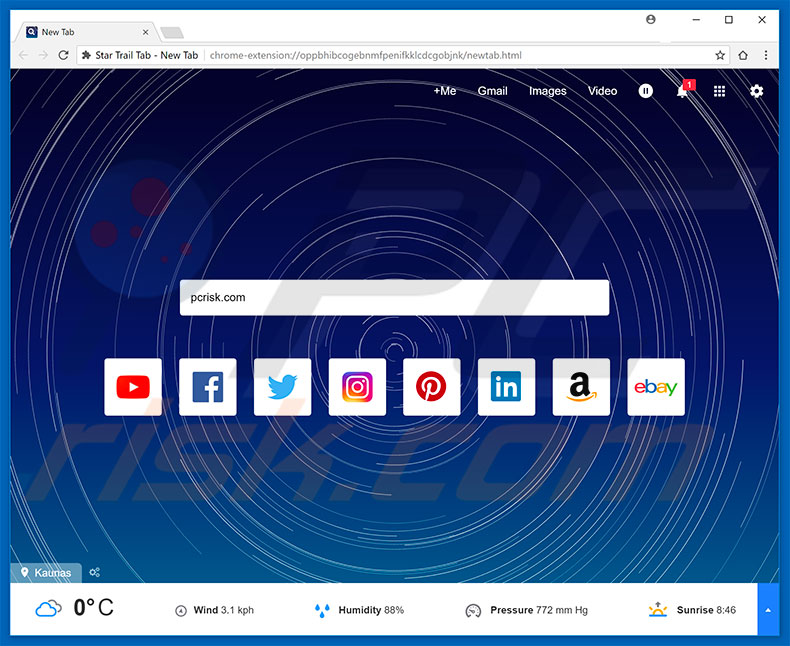 startrailtab.com browser hijacker