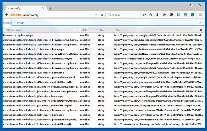 Removing hp.myway.com from Mozilla Firefox default search engine