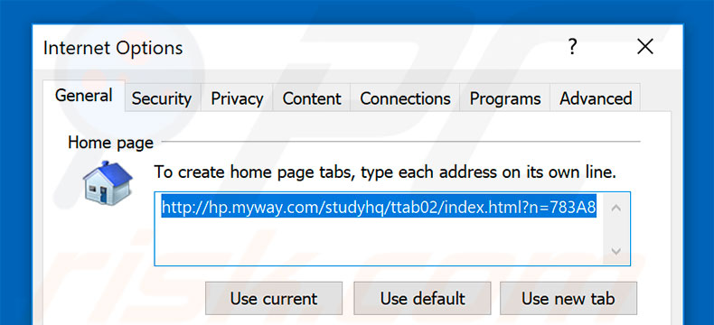 Removing hp.myway.com from Internet Explorer homepage