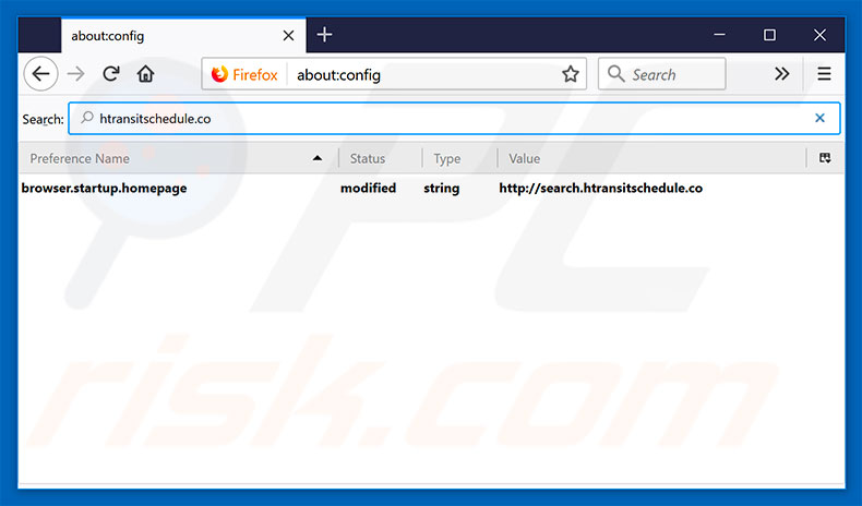 Removing search.htransitschedule.co from Mozilla Firefox default search engine