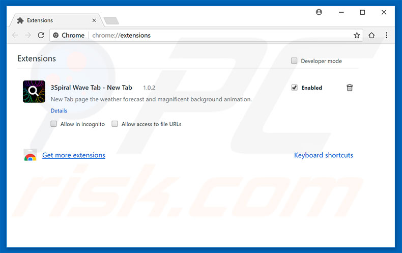 Removing search.triplespiralwave.com related Google Chrome extensions