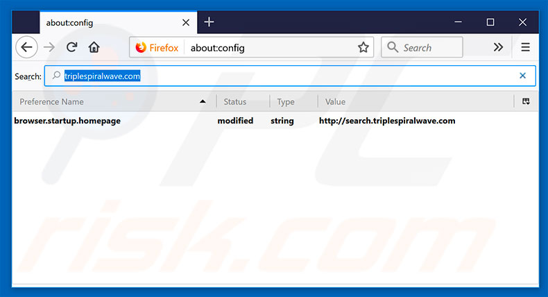 Removing search.triplespiralwave.com from Mozilla Firefox default search engine