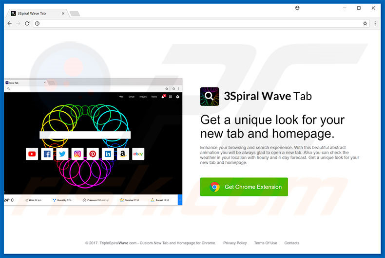 Website used to promote 3Spiral Wave browser hijacker