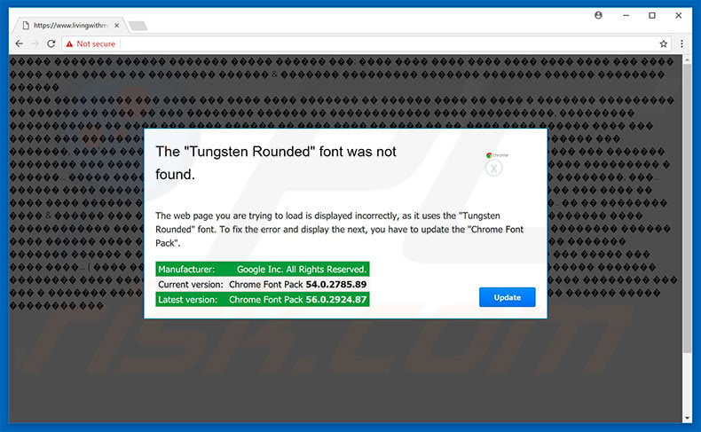 The Tungsten Rounded Font Was Not Found scam