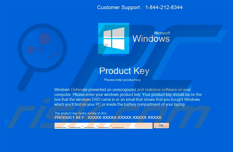 Windows Defender Prevented An Unrecognized Software scam