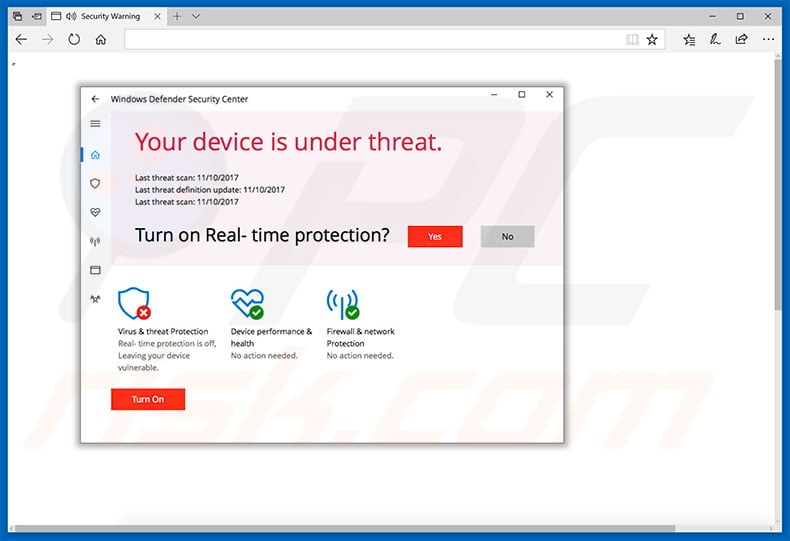 Your Device Is Under Threat adware